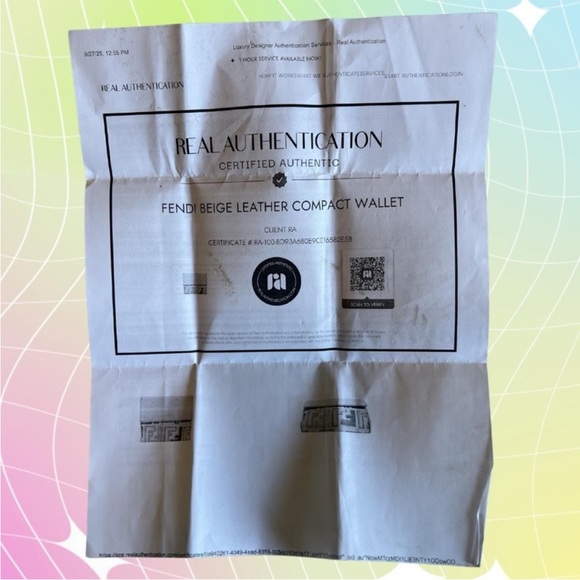 Fendi Multicolor Canvas Logo Bifold Wallet - White Trim. Comes with a COA. - Picture 7 of 7